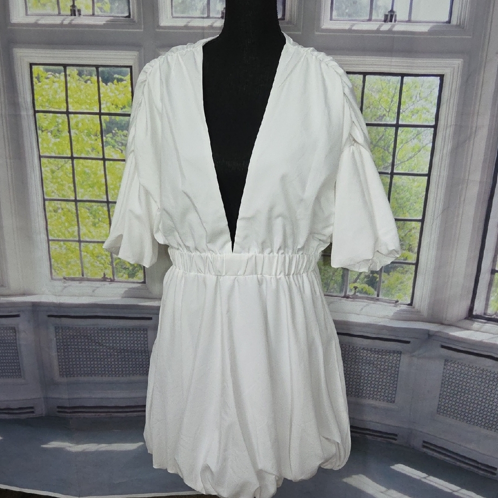 SHEIN White Midi Dress